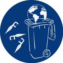 An Image of Floss Picks on the Earth An Image of Floss Picks Polluting the Earth