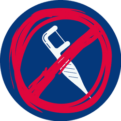 An image of a crossed out single use floss pick An image of a crossed out single use floss pick